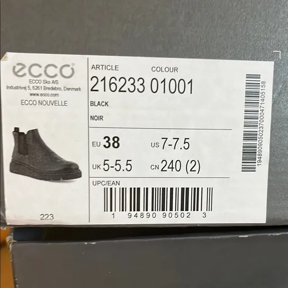 Ecco Black Combat Moto Boots with Leather Finish
