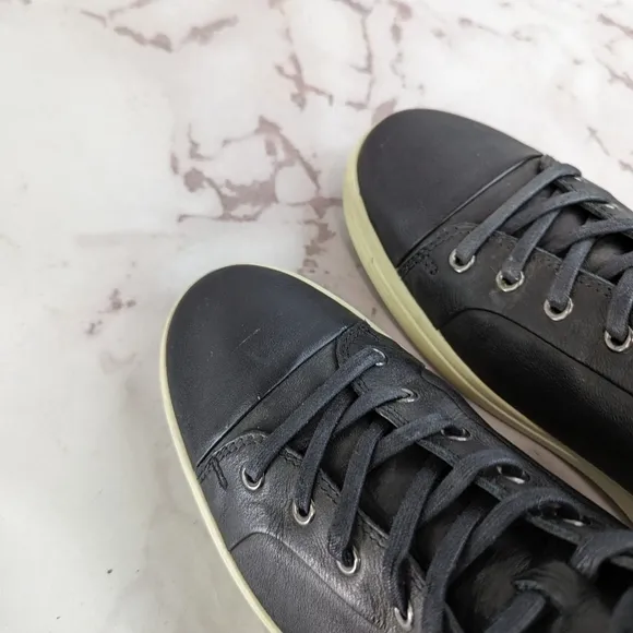 Ecco Boots Womens 11 43 Black Bootie Sneaker Leather Lace Up Comfort Chukka