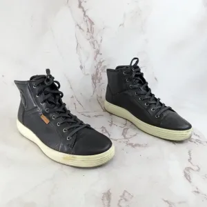 Ecco Boots Womens 11 43 Black Bootie Sneaker Leather Lace Up Comfort Chukka