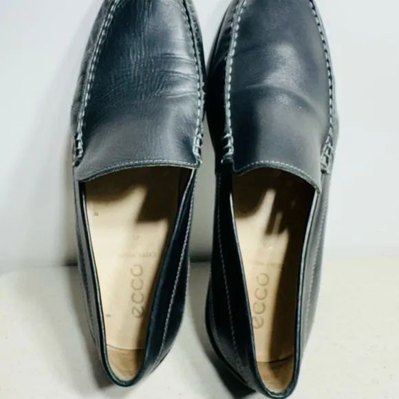 Ecco Classic Moc 2.0 Leather Slip-On Loafers Shoes Men's Size 45 Black Teacher