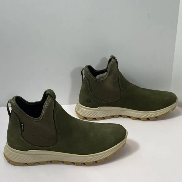 ECCO Exostrike Chelsea GTX Boot Womens US 9 EU 40 Olive Green Gore-Tex Leather