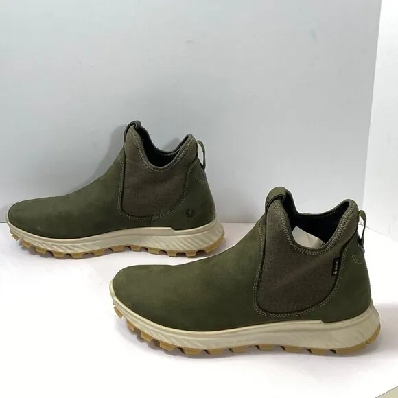 ECCO Exostrike Chelsea GTX Boot Womens US 9 EU 40 Olive Green Gore-Tex Leather