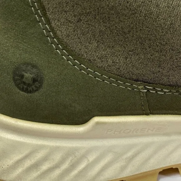 ECCO Exostrike Chelsea GTX Boot Womens US 9 EU 40 Olive Green Gore-Tex Leather