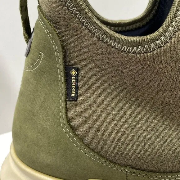 ECCO Exostrike Chelsea GTX Boot Womens US 9 EU 40 Olive Green Gore-Tex Leather