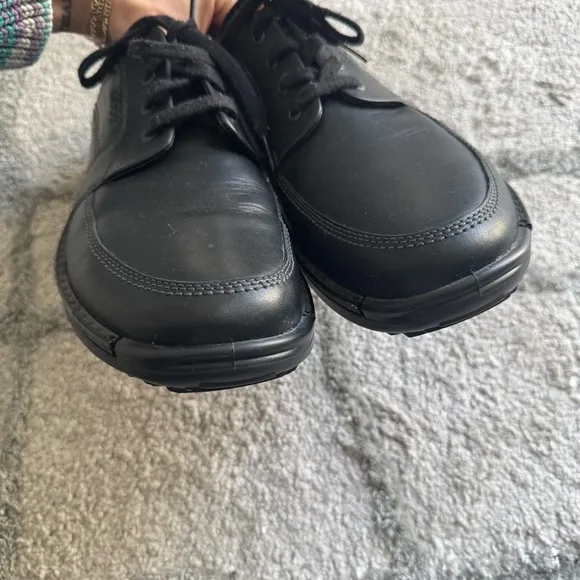 ECCO Fusion Oxford Dress Shoes Black Leather Lace-Up Moc Toe 11 new without box