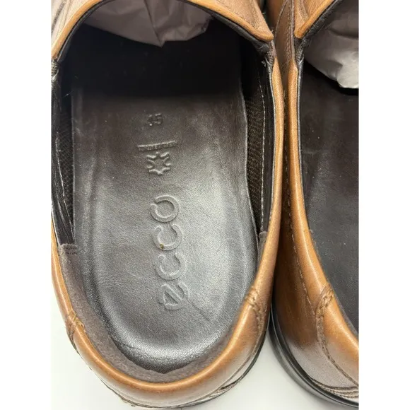 ECCO Helsinki Bike Toe Slip On Loafer Men's Size 45 (11) Brown/Tan Leather Shoes