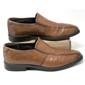 ECCO Helsinki Bike Toe Slip On Loafer Men's Size 45 (11) Brown/Tan Leather Shoes
