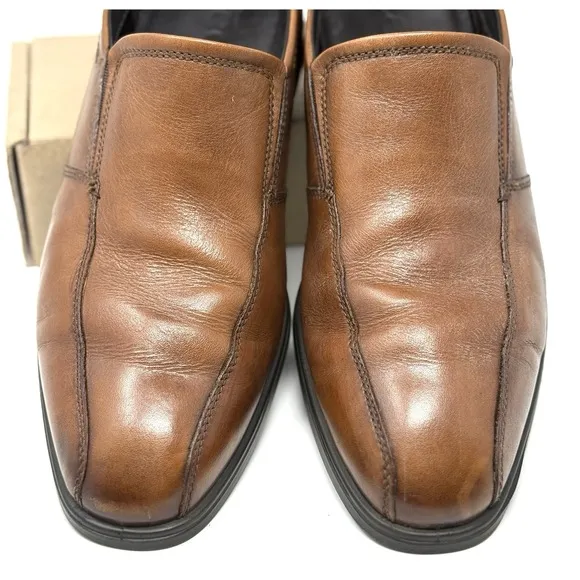 ECCO Helsinki Bike Toe Slip On Loafer Men's Size 45 (11) Brown/Tan Leather Shoes