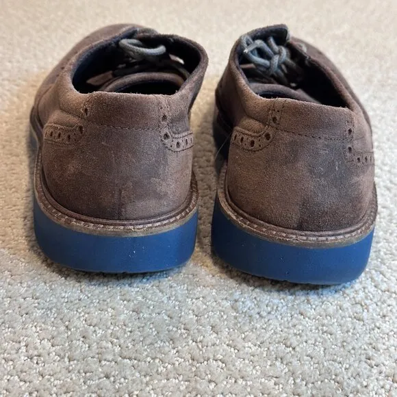 Ecco Oxford Shoe Brogue Wingtip Brown Suede Leather Classic EU 45 / US 11-11.5