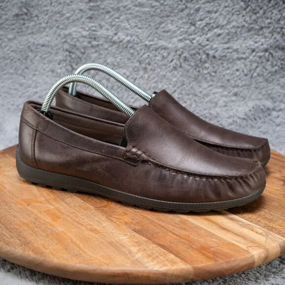ECCO S Lite Moc Classic Leather Loafer Men’s US 7-7 1/2 Cocoa Brown Excellent!!