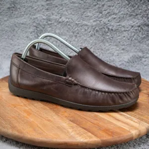 ECCO S Lite Moc Classic Leather Loafer Men’s US 7-7 1/2 Cocoa Brown Excellent!!