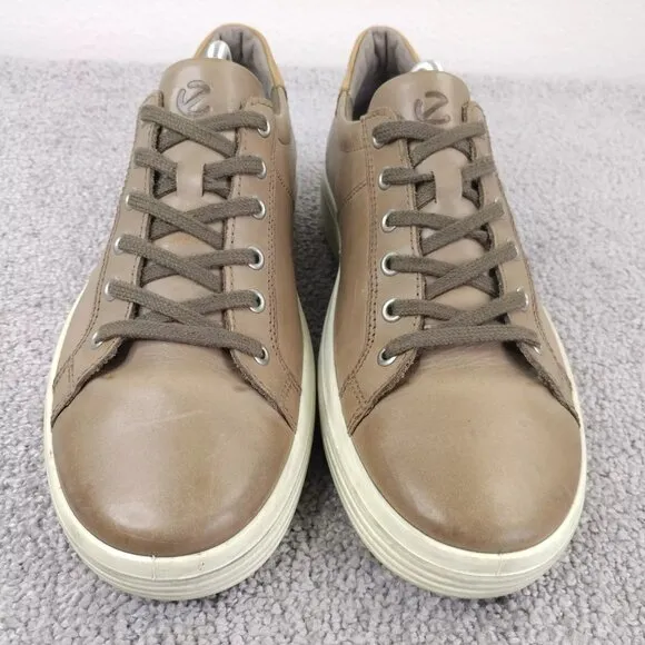 ECCO Soft 8 Mens 43 EU Shoes Low Top Leather Comfort Sneakers Brown Lace Up