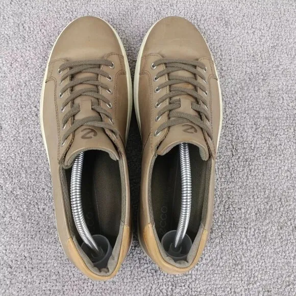 ECCO Soft 8 Mens 43 EU Shoes Low Top Leather Comfort Sneakers Brown Lace Up