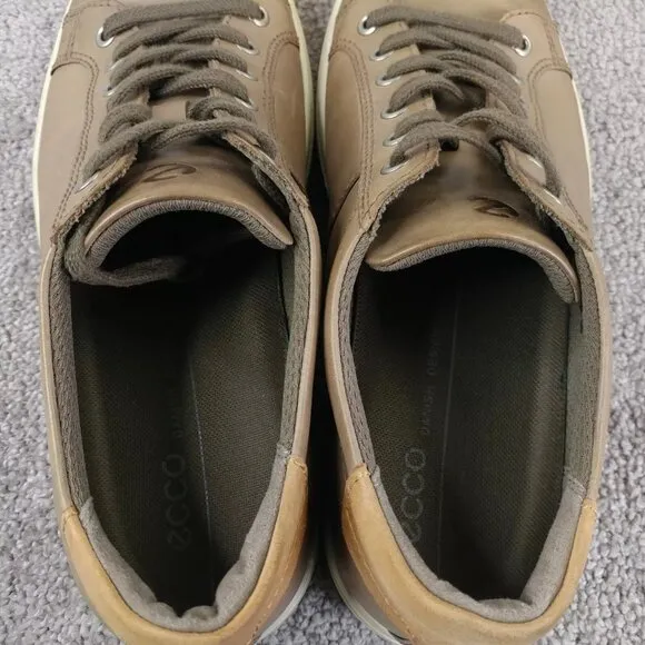 ECCO Soft 8 Mens 43 EU Shoes Low Top Leather Comfort Sneakers Brown Lace Up