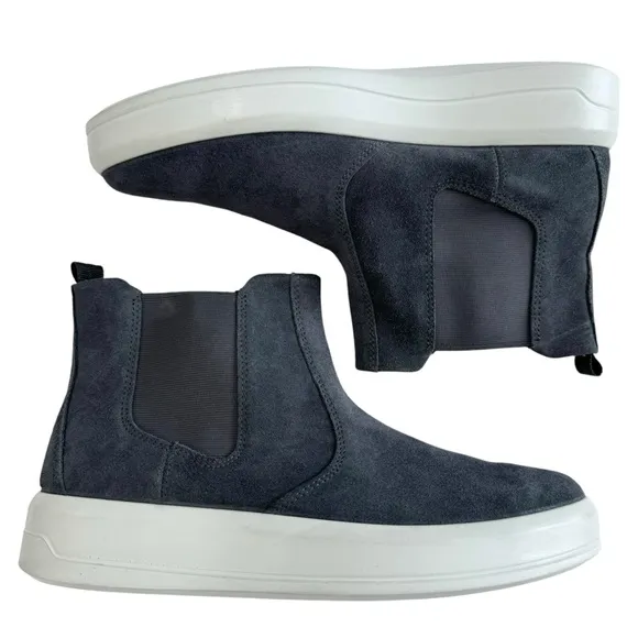 Ecco Soft 9 II Suede Chelsea Sneaker Boots in Magnet Size US 9-9.5