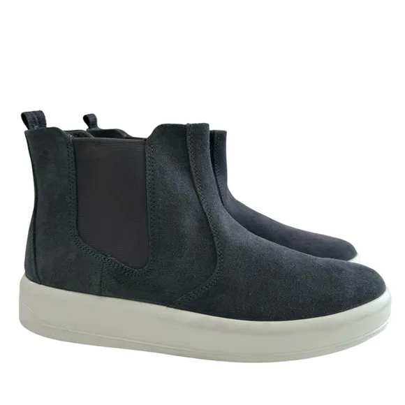 Ecco Soft 9 II Suede Chelsea Sneaker Boots in Magnet Size US 9-9.5