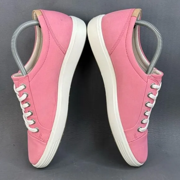 ECCO Soft 7 Women's Nubuck pink Sneaker shoes size 10