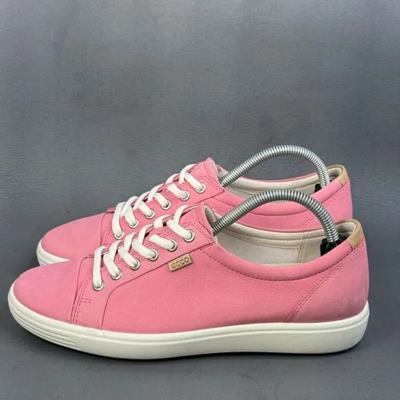 ECCO Soft 7 Women's Nubuck pink Sneaker shoes size 10