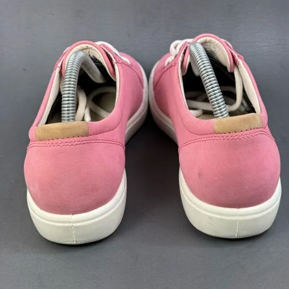ECCO Soft 7 Women's Nubuck pink Sneaker shoes size 10