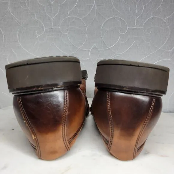 Ecco Vitrus II Loafer Dress Shoe Mens 10 Brown Leather Slip On Calf Crust Dyed