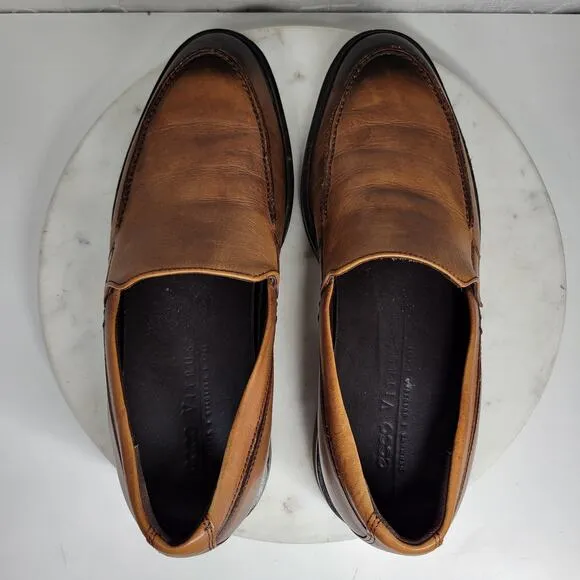 Ecco Vitrus II Loafer Dress Shoe Mens 10 Brown Leather Slip On Calf Crust Dyed