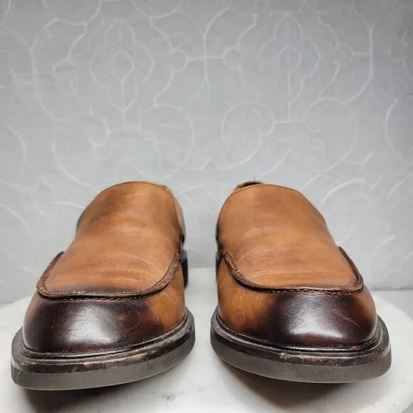 Ecco Vitrus II Loafer Dress Shoe Mens 10 Brown Leather Slip On Calf Crust Dyed