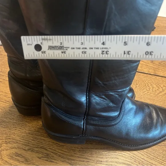 Eddie Bauer Good year Men's Cowboy Boots Brown 9.5 D Black Leather