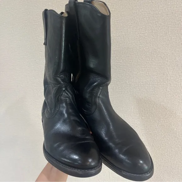 Eddie Bauer Good year Men's Cowboy Boots Brown 9.5 D Black Leather