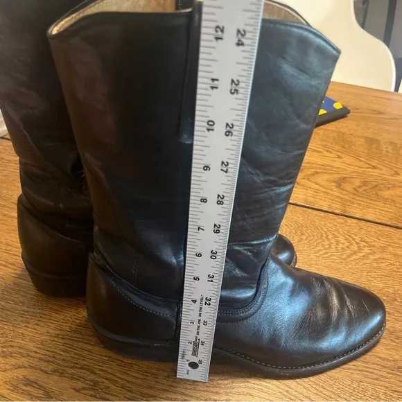 Eddie Bauer Good year Men's Cowboy Boots Brown 9.5 D Black Leather