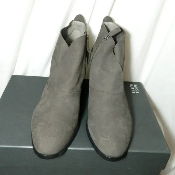 Eileen Fisher $275 Murphy Storm Intaglio Nubuck