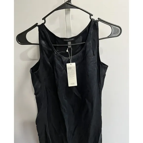 Eileen Fisher Ballet Neck Sleeveless Dress Black Size XXS 2XS NEW