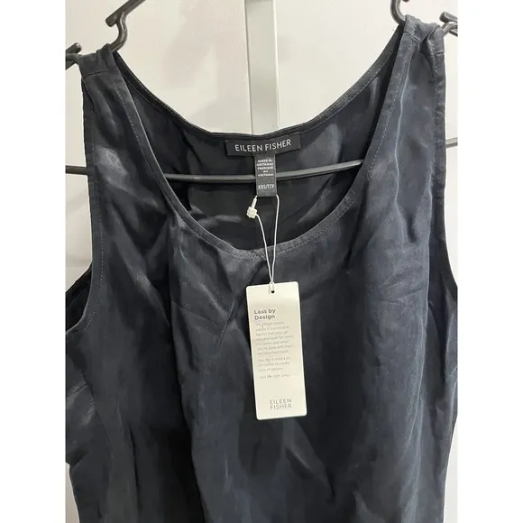 Eileen Fisher Ballet Neck Sleeveless Dress Black Size XXS 2XS NEW