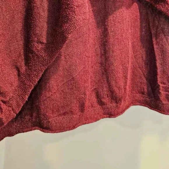 Eileen Fisher Lightweight Sweater Cotton Blend Women’s XS Burgundy oversized
