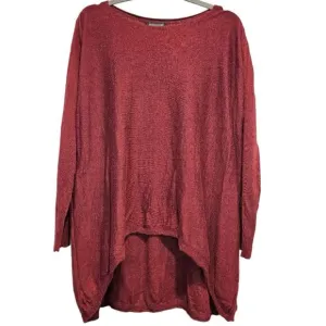 Eileen Fisher Lightweight Sweater Cotton Blend Women’s XS Burgundy oversized