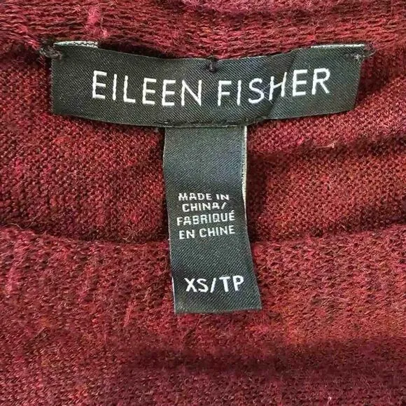 Eileen Fisher Lightweight Sweater Cotton Blend Women’s XS Burgundy oversized