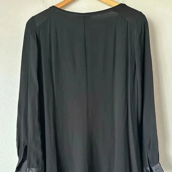 Eileen Fisher Silk Georgette Crepe Long Sleeve Dress