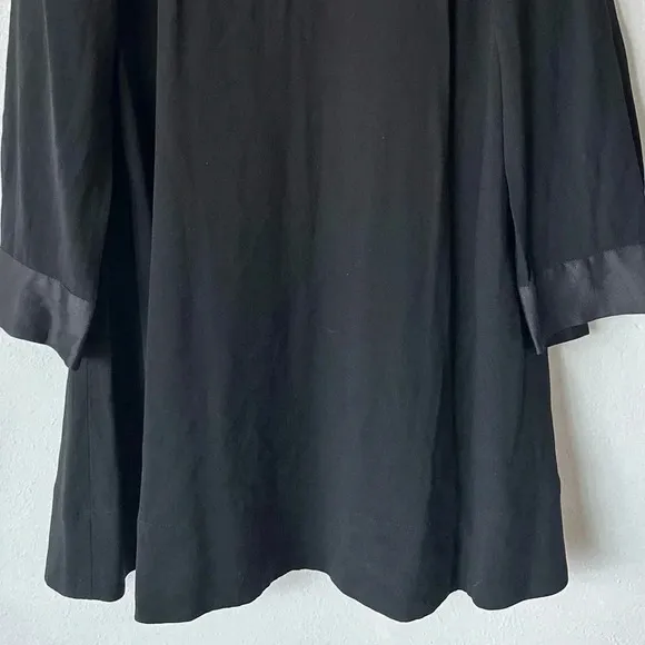Eileen Fisher Silk Georgette Crepe Long Sleeve Dress