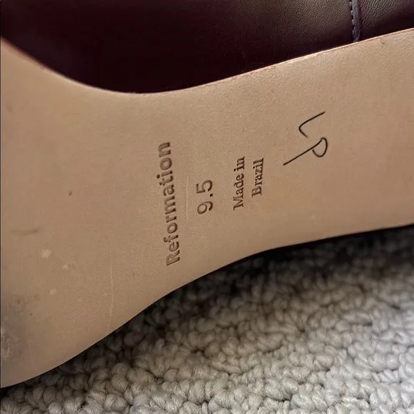 Elegant Bugundy Reformation Leather Knee-High Boots