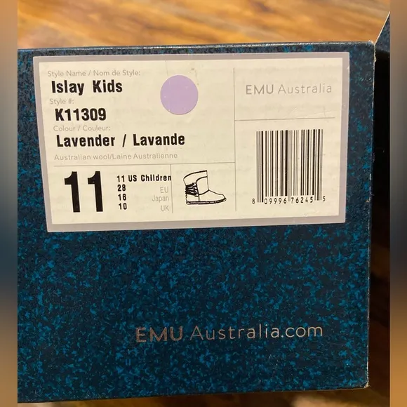 EMU Australia Lavender Genuine Sheepskin girls boots size 11