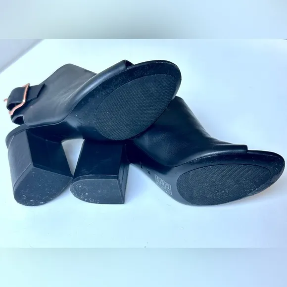 EUC Alexander Wang Nadia Black Leather Rose Gold Heel Booties, size 36, US 6