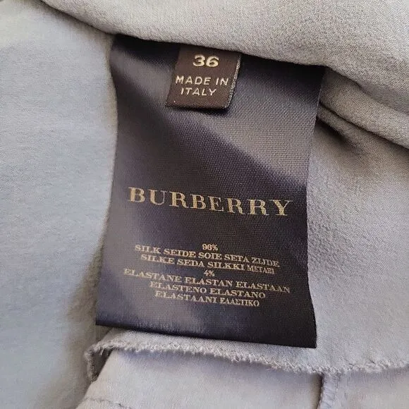 EUC Burberry Authentic women's all silk mesh shoulder pleated breast mini dress