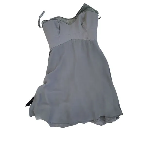 EUC Burberry Authentic women's all silk mesh shoulder pleated breast mini dress