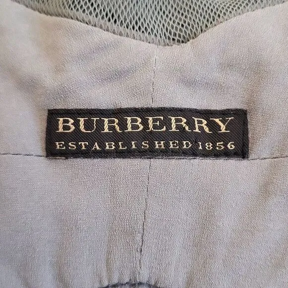 EUC Burberry Authentic women's all silk mesh shoulder pleated breast mini dress