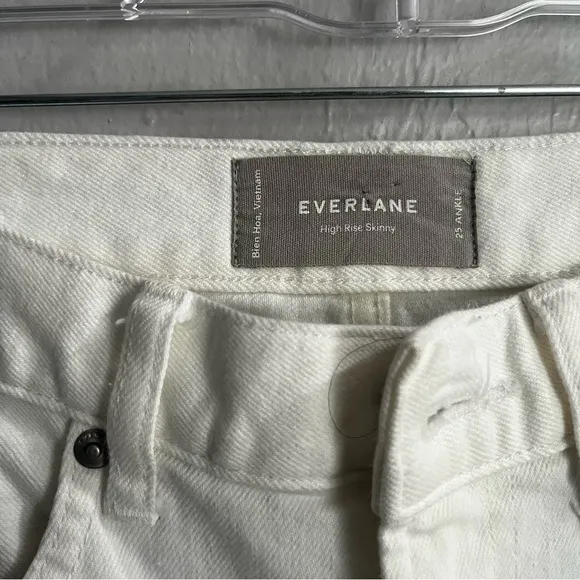Everlane High Rise Skinny White Ankle Jeans Size 25