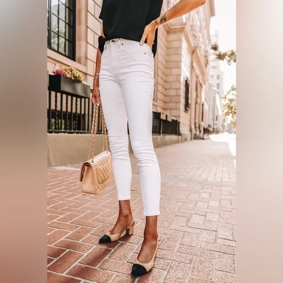 Everlane High Rise Skinny White Ankle Jeans Size 25