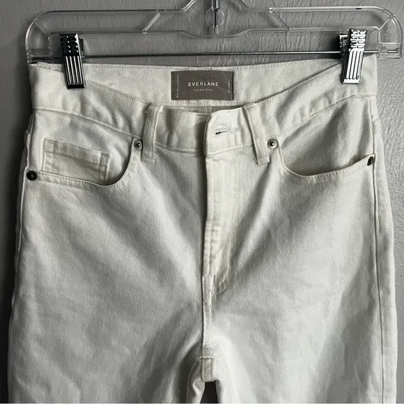 Everlane High Rise Skinny White Ankle Jeans Size 25