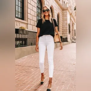 Everlane High Rise Skinny White Ankle Jeans Size 25