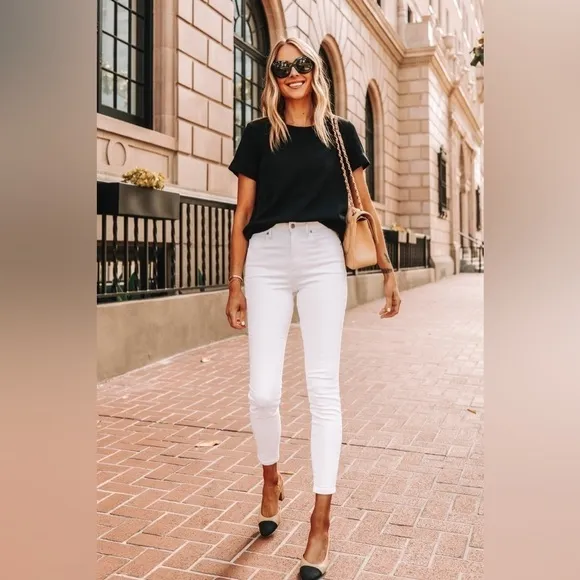 Everlane High Rise Skinny White Ankle Jeans Size 25