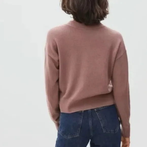 Everlane The Cashmere Cropped Cardigan in Sand Dune NWOT