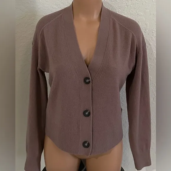 Everlane The Cashmere Cropped Cardigan in Sand Dune NWOT